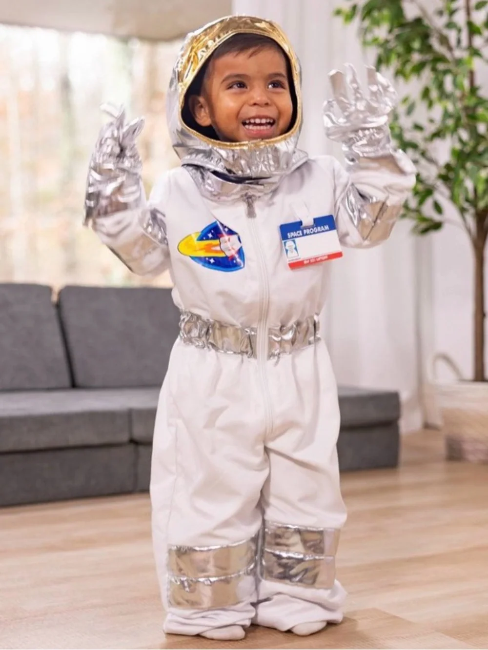Melissa & Doug unisex role play astronaut costume set (5pc), ages 3-6